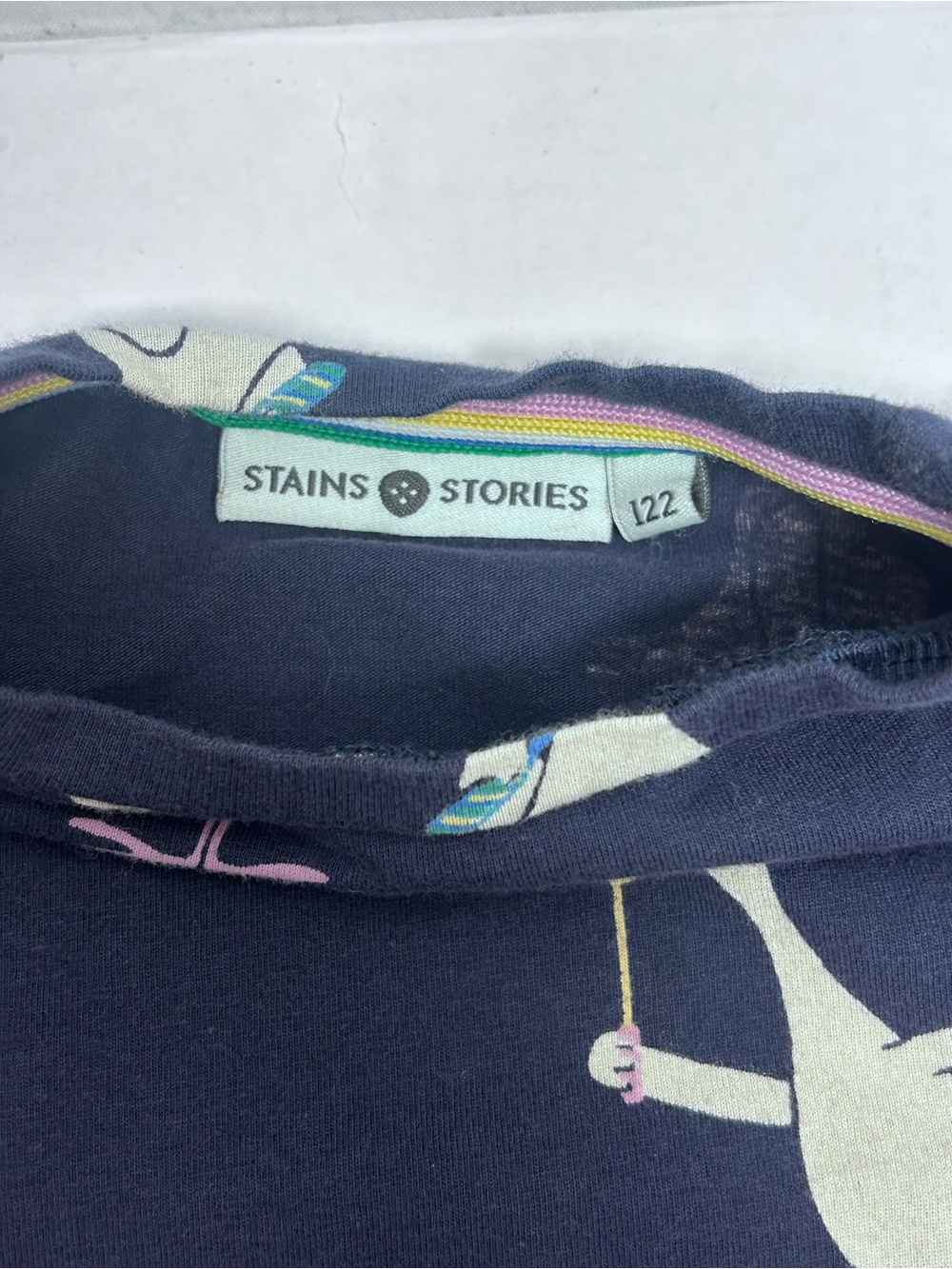 Navy Blue Kids Tee with Playful Seagull Print size 7/8 - Picture 3 of 8